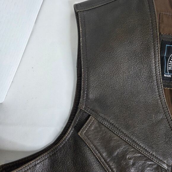 Vintage Men's Himalaya Motor Bike Wear Leather Motorcycle Riding Vest - Picture 8 of 14